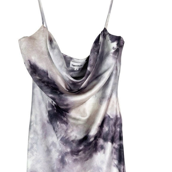 Revolve Superdown Krystal Slit Midi Dress in Grey Tie Dye Size S - Picture 5 of 12